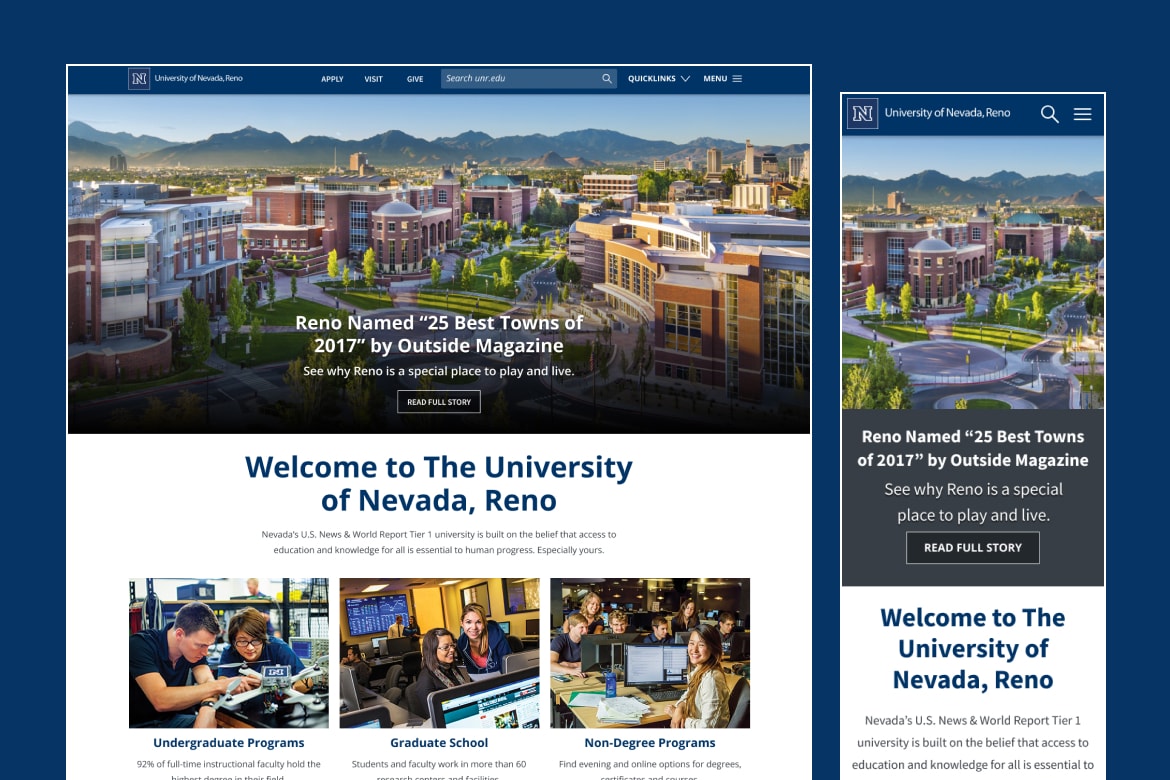 University of Nevada, Reno website redesign