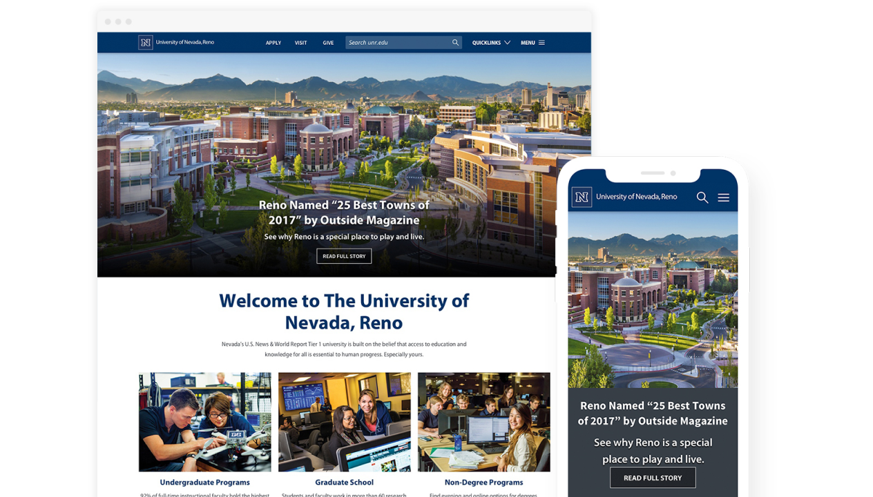 University of Nevada Reno Website Redesign